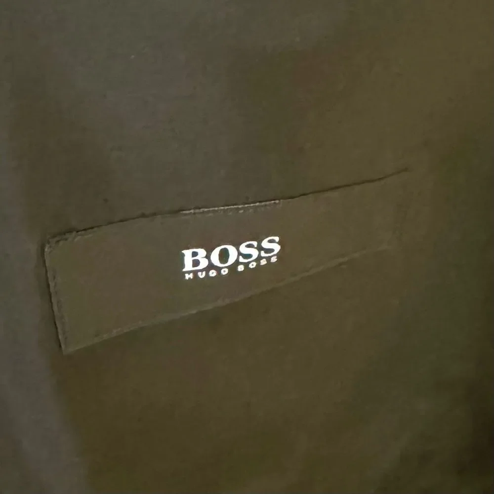 Hugo Boss Hutsons Gray Textured 2 Button Blazer. Size 46R